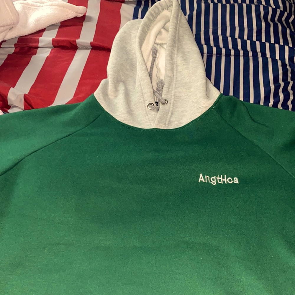Colorblock Zaful Green Hoodie L Men